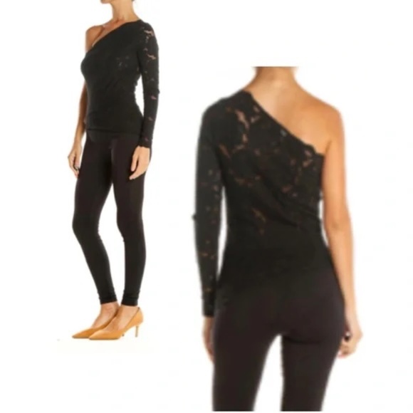 Intimately Free People Black One Shoulder Lace Top - Picture 1 of 11